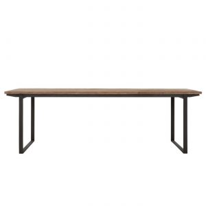 drevený jedálenský stôl, obdĺžnikový stôl, drevený, masívny stôl, teakový stol, teakový stôl, masívny doska, recyklovaný stôl, jedálenský stôl s kovovými nožičkami, jedálenský stôl s kovovou podnožou, riadny masívny drevený stôl, jedálenský stôl na chatu, jedálenský stôl do vinárne, jedálenský stôl do horského interiéru, jedálenský stôl s lavicou, jedálenský stôl do veľkého priestoru