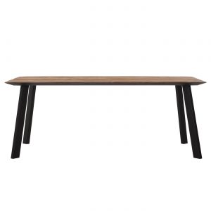 drevený jedálenský stôl, obdĺžnikový stôl, drevený, masívny stôl, teakový stol, teakový stôl, recyklovaný stôl, jedálenský stôl s kovovými nožičkami, jedálenský stôl s kovovou podnožou, drevený stôl do menšieho priestoru