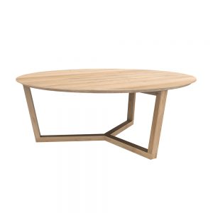 amandari konferenčný stolík tripod dub, stôl ethnicraft, okrúhly konferečný stolík, zaujímavá drevená podnož, dubový konferečný stolík, masívny drevený konferečný stolík, stolík s masívnou drevenou doskou, stôl z dubového dreva, dizajnový stolík, moderný konferenčný stolík