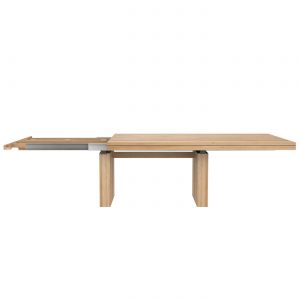 rozkladací dubový stôl, dizajnový rozkladací stôl, rozkladací masívny stôl, rozkladací drevený stôl, moderný rozladací jedálenský stôl, stôl s rozkladaním, masívny rozkladací stôl, dizajnový rozkladací stôk, stôl double ethnicraft, stôl amandari