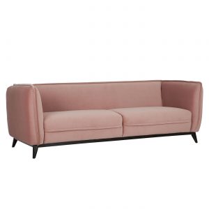 sedačka, gauč, sofa, látková zamatová sedačka, ružová sedačka, moderná sedačka, nadčasová sedačka, dizajnová sedačka, sedačka na nožičkách