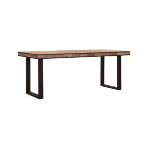 amandari jedálenský stôl cosmo, drevený jedálenský stôl, obdĺžnikový stôl, drevený, masívny stôl, teakový stol, teakový stôl, recyklovaný stôl, jedálenský stôl s kovovými nožičkami, jedálenský stôl s kovovou podnožou, drevený stôl do menšieho priestoru, unikátny jedálenský stôl, stôl s kovovou obručou, recyklované drevo, recyklovaný teak, slowfurniture, ekologícký