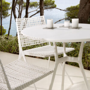Okrúhly stôl Branch outdoor white