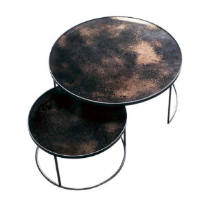 Konferenčné stolíky Nesting Bronze Copper zrkadlo set