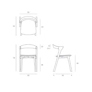 Stolička Bok teak - Image 6